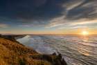 Sunset clouds over Benson Beach at Cape Disappointment State Park in Washington State, USA Coastal Print